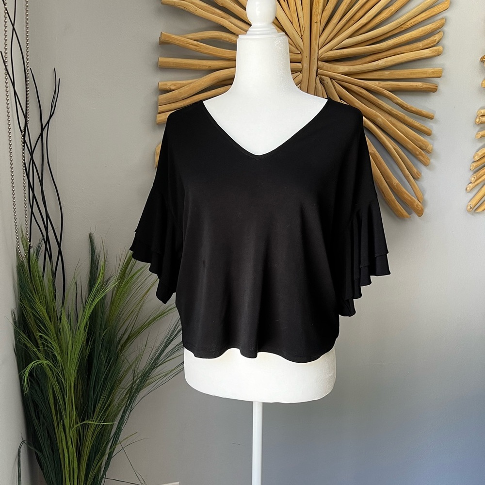EXPRESS - short sleeve black blouse - size XS